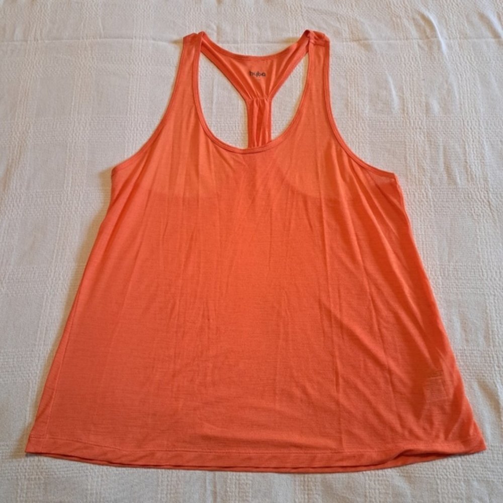 Hyba women's size medium solid orange racer back tank top